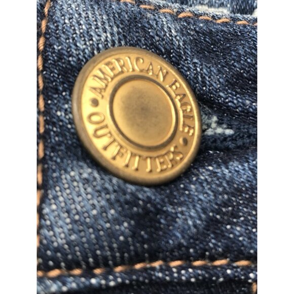 American Eagle Denim Shorts 00 Floral Embroidered Distressed Frayed Hem Cut Off - Picture 3 of 8